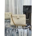 Yves Saint Laurent VICTOIRE BABY CLUTCH IN LEATHER Y357361 cream Tl14658gE29