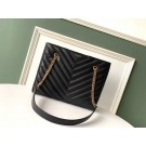 AAA Replica SAINT LAURENT leather shoulder bag 392742 black Tl14940Oy84