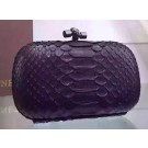 Best 1:1 Bottega Veneta Snake Leather Knot Clutch BV8653 Black Tl17150OR71