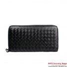 Best Quality Bottega Veneta BV5017 Intrecciato Nappa Zip Around Wallet Black Tl17469xb51