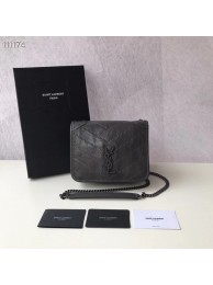AAA Replica SAINT LAURENT Niki Mini leather shoulder bag 03743 dark grey Tl14912cf50