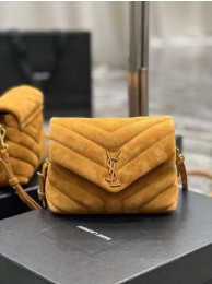 AAA Replica Yves Saint Laurent LOULOU SMALL BAG IN Y-QUILTED SUEDE 77761 CINNAMON Tl14575Oy84