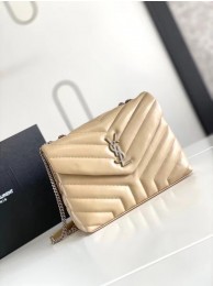 AAA SAINT LAURENT LOULOU SMALL IN MATELASSE Y LEATHER 494699 IVORY NATURAL&Ancient silver Tl14714zK34