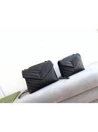 AAAAA Imitation Yves Saint Laurent Calfskin Leather Tote Bag Black 464699 Black hardware Tl14831oT91
