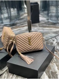 Best 1:1 Yves Saint Laurent LOU CAMERA BAG IN QUILTED LEATHER 81000 DARK BEIGE Tl14595OR71