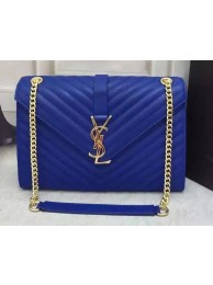 Best Quality YSL Classic Monogramme Flap Bag Calfskin Leather Y26588 Blue Tl15279xb51