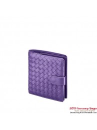 Bottega Veneta 114073 V001N 5102 Intrecciato Nappa Flap French Wallet Violet Tl17417Lo54
