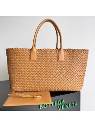 Bottega Veneta Large intreccio leather tote bag 608811 Caramel Tl16633hi67