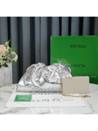 Bottega Veneta Leather clutch 576227 silver Tl16702bT70