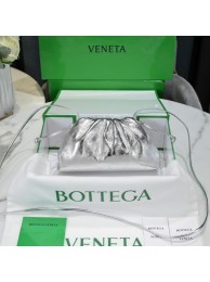 Bottega Veneta Mini intrecciato leather clutch with strap 585852 silver Tl16709fj51
