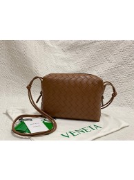 Bottega Veneta Small intrecciato leather cross-body bag 680255 Brown Tl16763qB82
