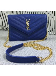 Cheap Fake YSL Classic Monogramme Flap Bag Cannage Pattern Y377828S Royal Tl15250BC48