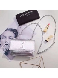 Copy Yves Saint Laurent Calfskin Leather Shoulder Bag 452157 Silver Tl15102Zn71