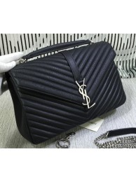 Fake Saint Laurent Classic Monogramme Goat Leather Flap Bag Y392737 Black Tl15274Sq37