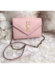 Fake Yves Saint Laurent Monogramme Calf leather cross-body bag 2569 pink Tl15050kw88