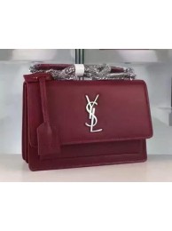 First-class Quality Yves Saint Laurent Cross-body Shoulder Bag Y8816 Burgundy Tl15267VJ28