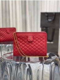 First-class Quality Yves Saint Laurent VICTOIRE BABY CLUTCH IN LEATHER Y357361 red Tl14659fm32