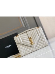 High Quality Yves Saint Laurent Calfskin Leather 487206 white&gold Tl14687BH97