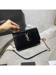 Hot Replica Yves Saint Laurent Calfskin Leather Shoulder Bag Y533036A black Tl14814wR89
