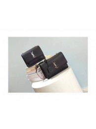 Hot Replica Yves Saint Laurent Leather Cross-body Shoulder Bag Y8004 Black Tl15179wR89