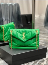 Hot Yves Saint Laurent PUFFER SMALL CHAIN BAG IN QUILTED LAMBSKIN 5774761 EMERALD GREEN Tl14441Nm85