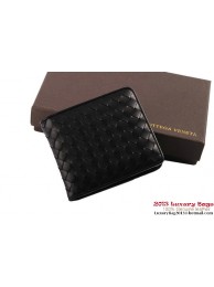 Imitation High Quality Bottega Veneta Intrecciato Nappa Leather Wallet BV1567 Black Tl17373HH94