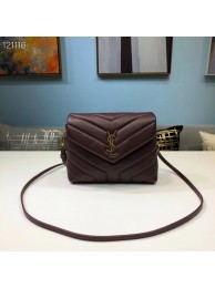 Imitation Yves Saint Laurent Calfskin Leather Tote Bag 467072 Wine Tl14795QN34