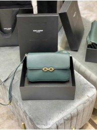 Knockoff Best YSL LE MAILLON SATCHEL IN SMOOTH LEATHER 6497952 blackish green Tl14676sm35