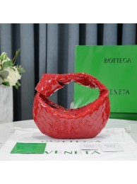 Knockoff High Quality Bottega Veneta Mini intrecciato patent leather top handle bag JODIE 651876V red Tl16777Lg12