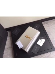 Knockoff High Quality SAINT LAURENT Cassandre leather clutch 57312 Silver Tl14971FA65