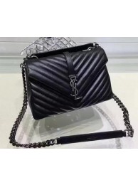 Knockoff YSL Classic Monogramme Flap Bag Calfskin Leather Y22369 Black Tl15214tp21