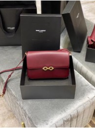 Knockoff YSL LE MAILLON SATCHEL IN SMOOTH LEATHER 6497952 Burgundy Tl14677yK94