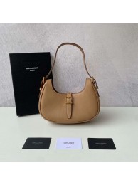 Knockoff Yves Saint Laurent LE FERMOIR HOBO BAG IN SHINY LEATHER 6726152 BROWN GOLD Tl14486NL80