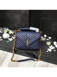 Luxury YSL Classic Monogramme Blue Leather Flap Bag Y392737 Gold Tl15161Px24