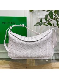 Replica Bottega Veneta Intreccio leather shoulder bag 690226 white Tl16671hD86