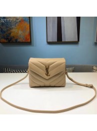 Replica Designer Yves Saint Laurent Calfskin Leather Tote Bag 467072 apricot Tl14791Bb80