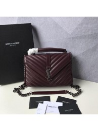 Replica High Quality Saint Laurent Classic Monogramme Goat Original Leather Flap Bag Y392738 Burgundy Tl14816Jh90