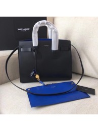 Replica Yves Saint Laurent Classic Sac De Jour Bag Smooth Leather Y398709 Black&Blue Tl15186sA83
