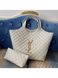 Replica Yves Saint Laurent ICARE MAXI SHOPPING BAG IN QUILTED LAMBSKIN 698652 white Tl14338EO56
