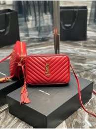 Replica Yves Saint Laurent LOU CAMERA BAG IN QUILTED LEATHER 81000 ROUGE OPYUM Tl14603Ix66