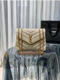 Replica Yves Saint Laurent LOULOU SMALL IN QUILTED Y LINEN Y549469 Tl14690iu55