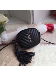 Replica Yves Saint Laurent Monogram Leather Bag Y5804 Black Tl15130CQ60