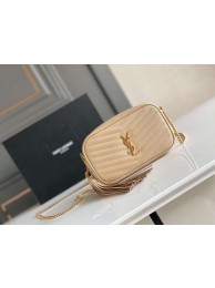 Replica Yves Saint Laurent VINTAGE CAMERA BAG IN Calfskin Leather 6125791 Apricot Tl14733ui32