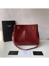 SAINT LAURENT CASSANDRA IN CROCODILE-EMBOSSED SHINY LEATHER Y862028 red Tl14709Oq54