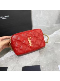 SAINT LAURENT MONOGRAM CHAIN WALLET IN LEATHER 655941 red Tl14424nQ90