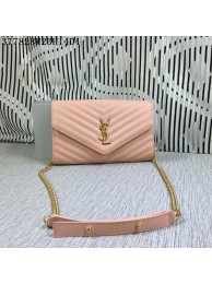 YSL Classic Monogramme Flap Bag Cannage Pattern Y377828L Pink Tl15261FT35