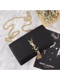 Yves Saint Laurent Classic Calfskin Leather Shoulder Bag 311227 Black&Gold Tl15090lu18