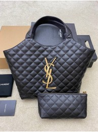 Yves Saint Laurent ICARE MAXI SHOPPING BAG IN QUILTED LAMBSKIN 698652 Black Tl14381TP23
