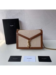 Yves Saint Laurent IN CANVAS AND LEATHER Y650017H Apricot Tl14754fH28