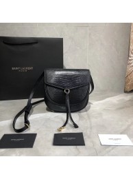 Yves Saint Laurent Lizard Leather Shoulder Bag Y551559 Black Tl14894zS17